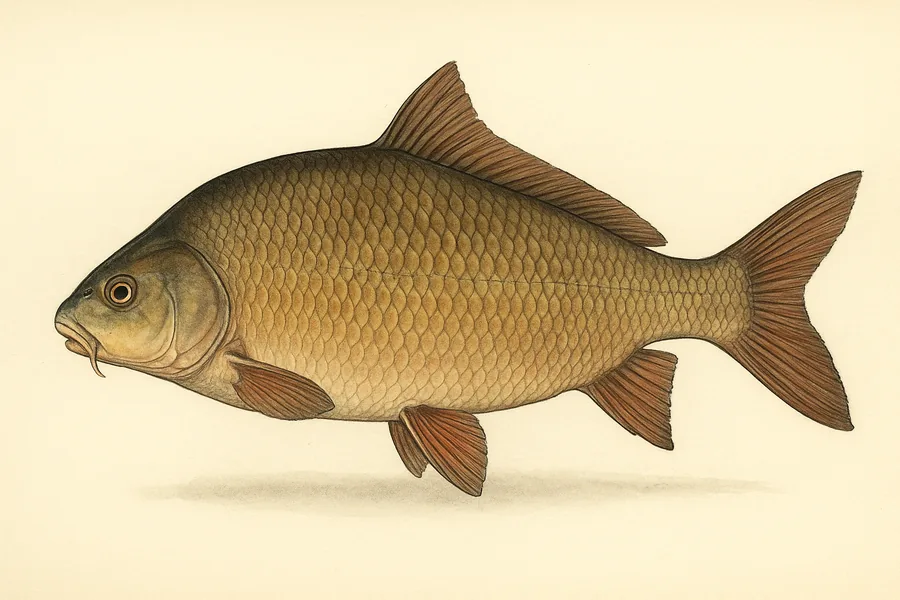 Buffalo fish (or hybrids) identification illustration — side view for checking Louisiana size limits