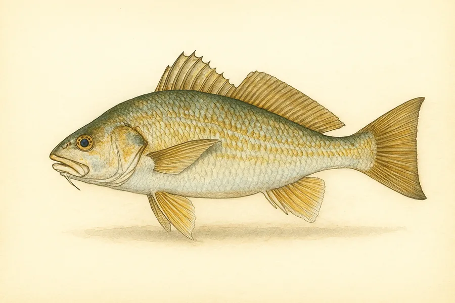 Croaker identification illustration — side view for checking Virginia size limits