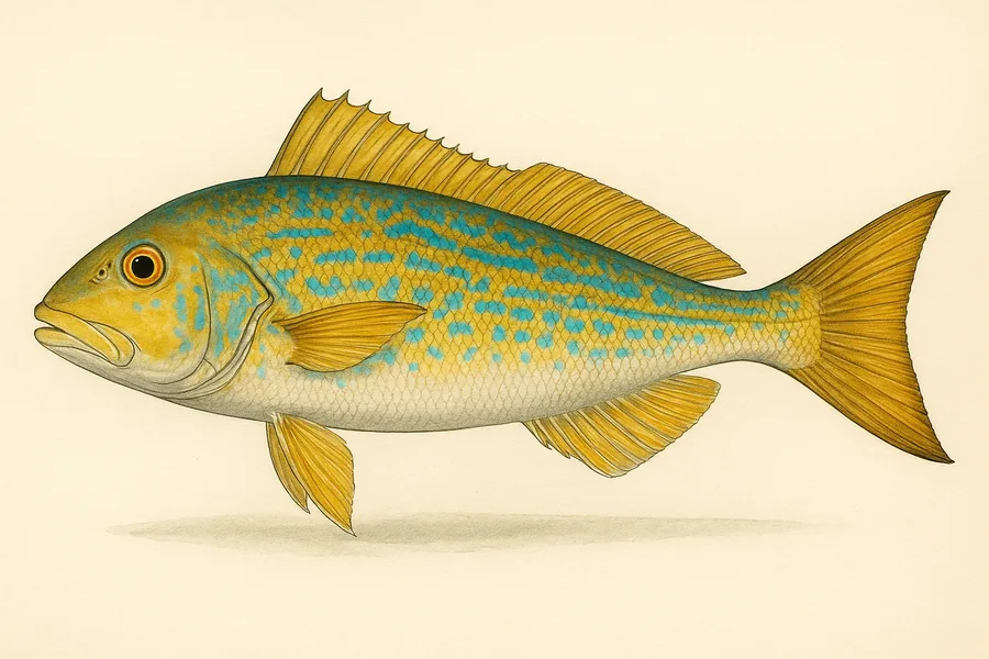 Golden tilefish identification illustration — side view for checking Virginia size limits