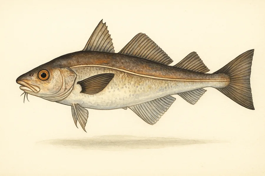 Haddock identification illustration — side view for checking New York size limits