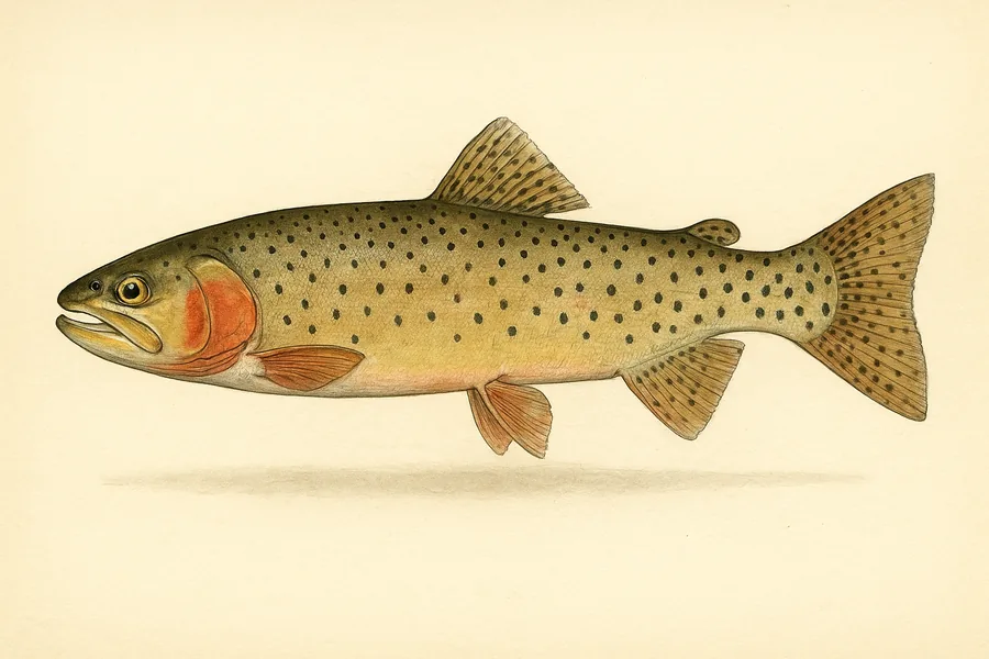 Lahontan cutthroat trout identification illustration — side view for checking Nevada size limits