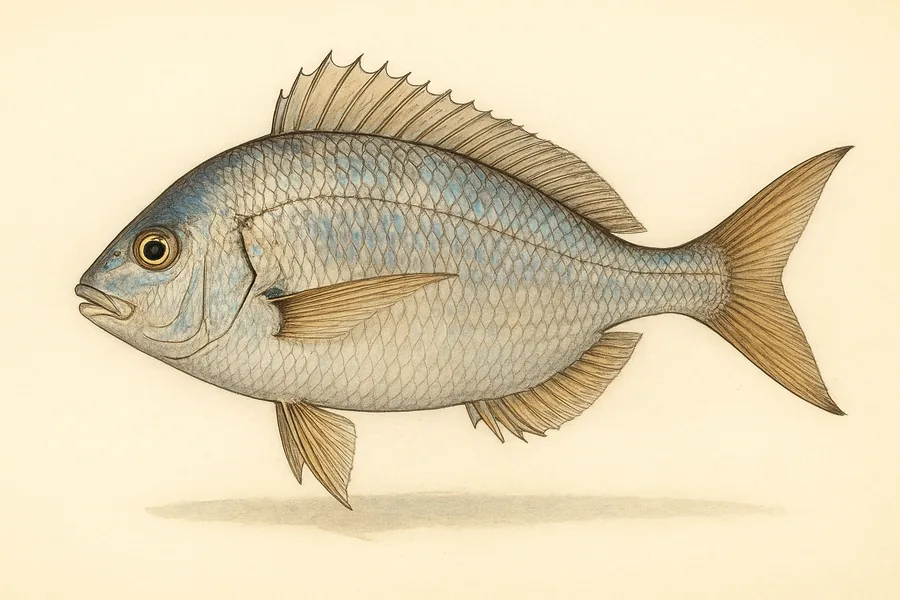 Scup identification illustration — side view for checking North Carolina size limits