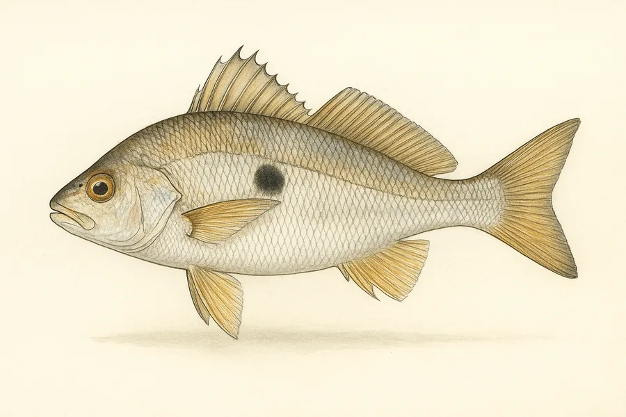 Spot identification illustration — side view for checking North Carolina size limits