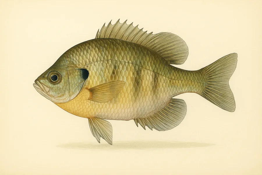 Sunfish and bream identification illustration — side view for checking Georgia size limits
