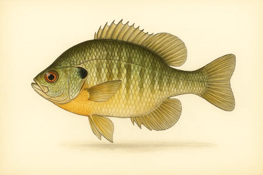 Sunfishes (bluegill, crappie, rock bass and other panfish) identification illustration — side view for checking Michigan size limits